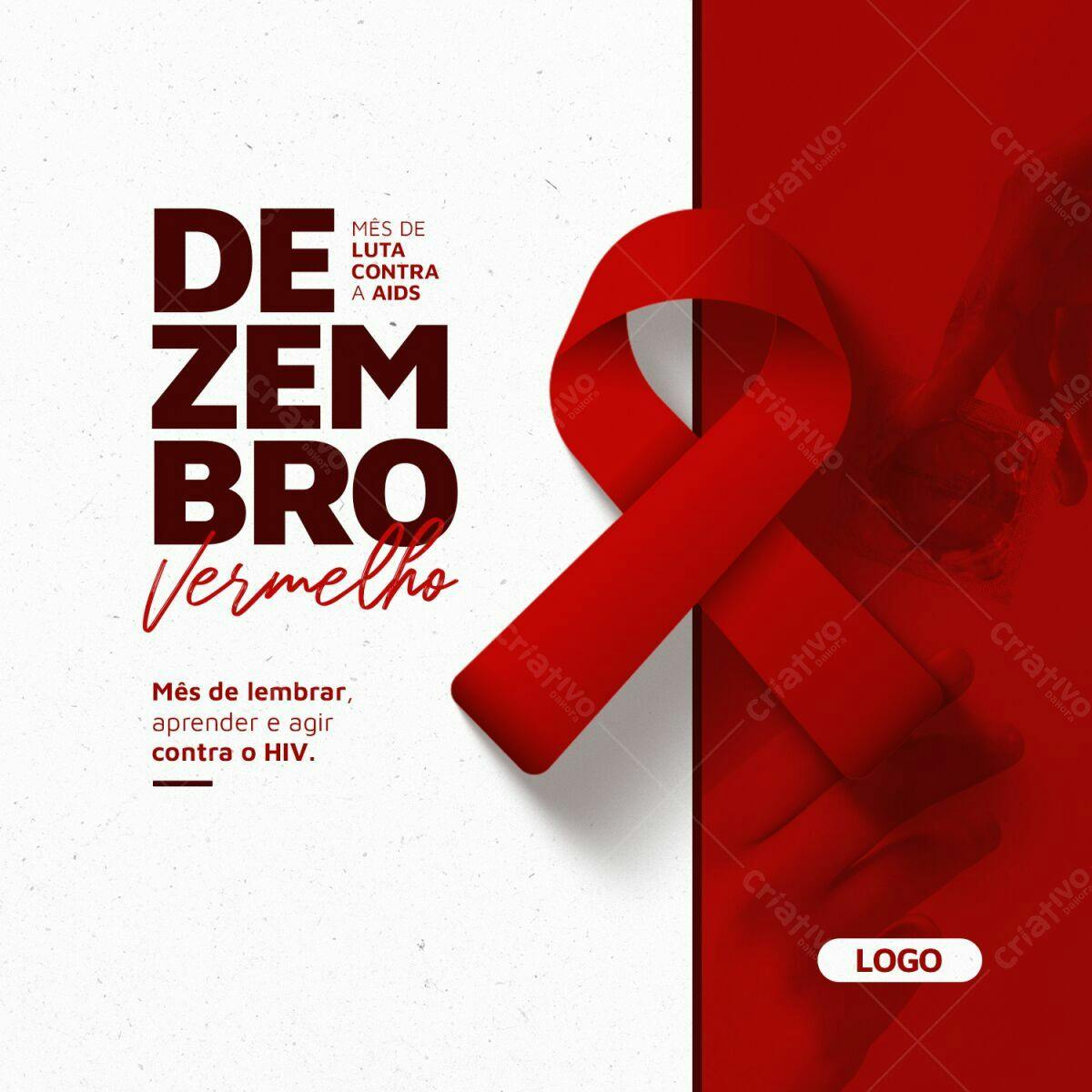 Flyer Dezembro Vermelho - Mês de Combate à AIDS PSD Editável