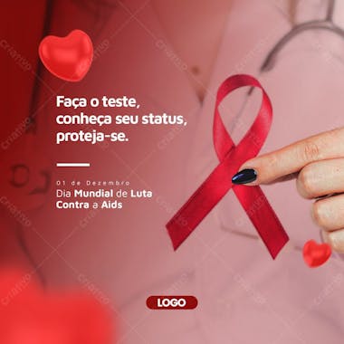Dia mundial da luta contra a aids faça o teste