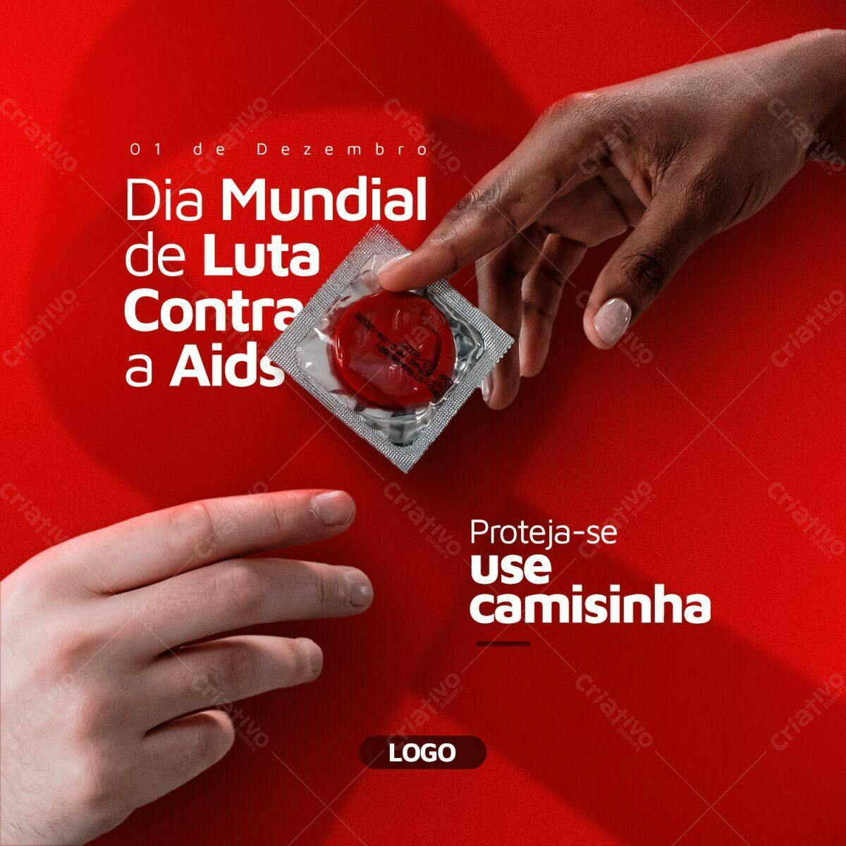 Post para Dia Mundial de Luta Contra a Aids PSD Editável
