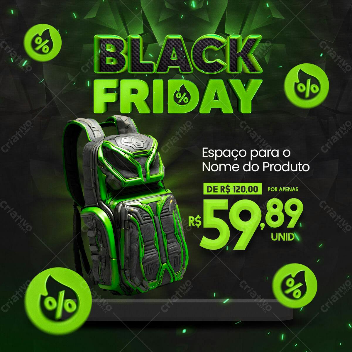 Flyer Black Friday Mochila Gamer PSD Editável