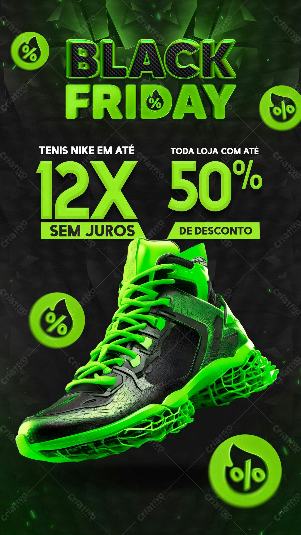 Flyer Black Friday Tênis Nike PSD Editável