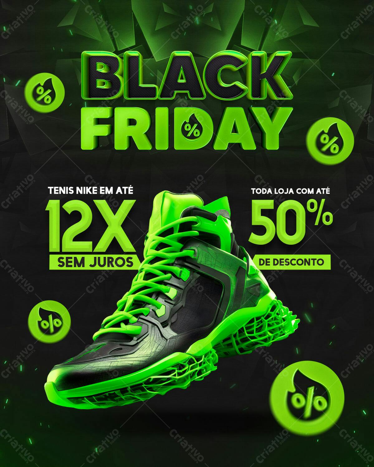 Flyer Black Friday Tênis Nike PSD Editável