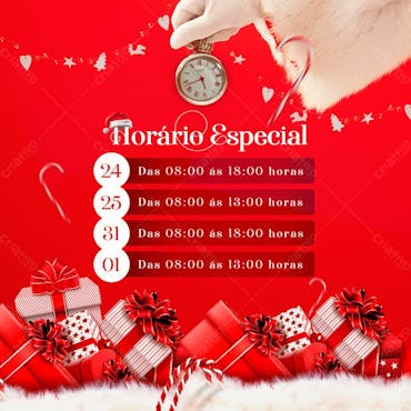 Horário Especial De Natal Expediente Comercial Post Feed Social Media