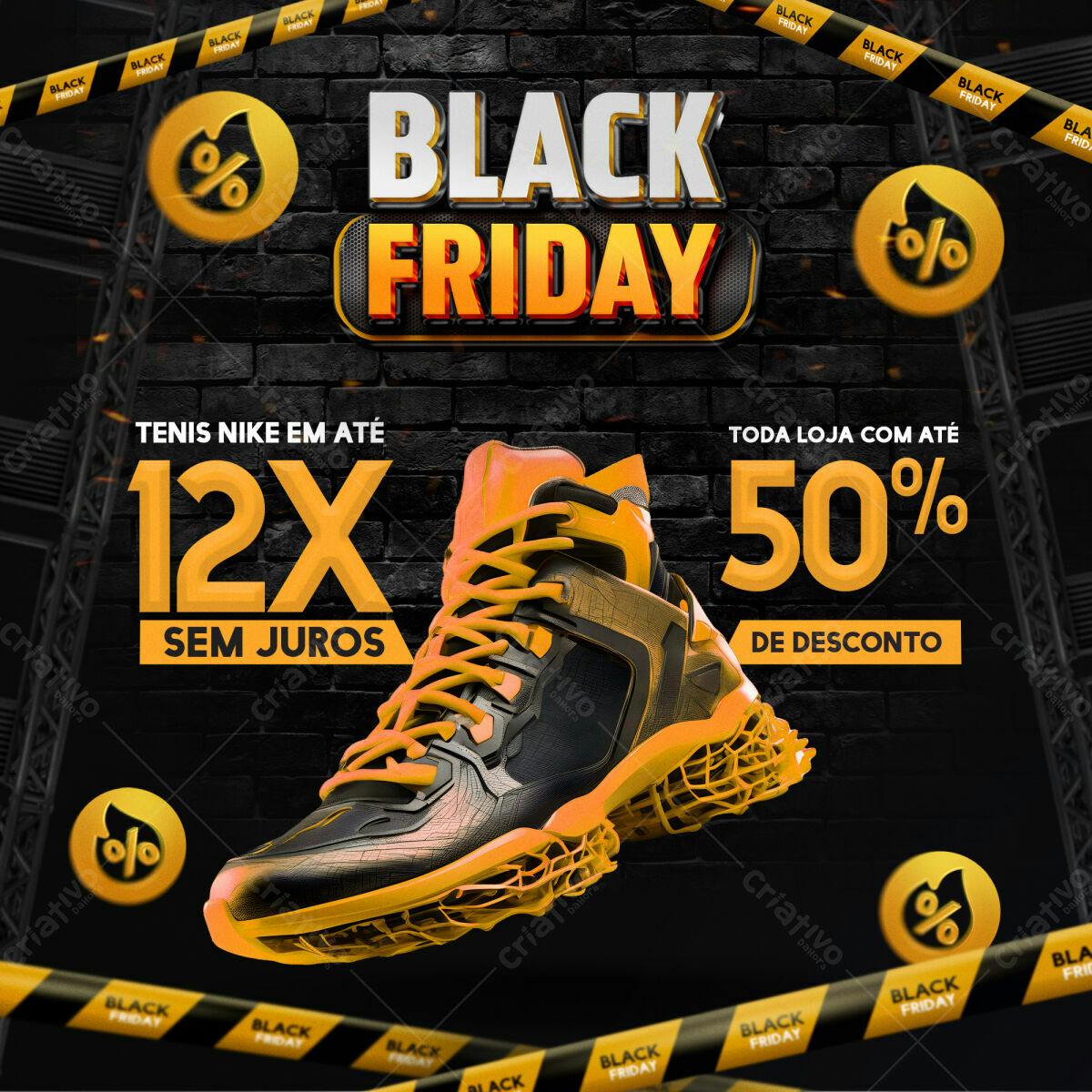 Flyer Black Friday Tênis Nike PSD Editável