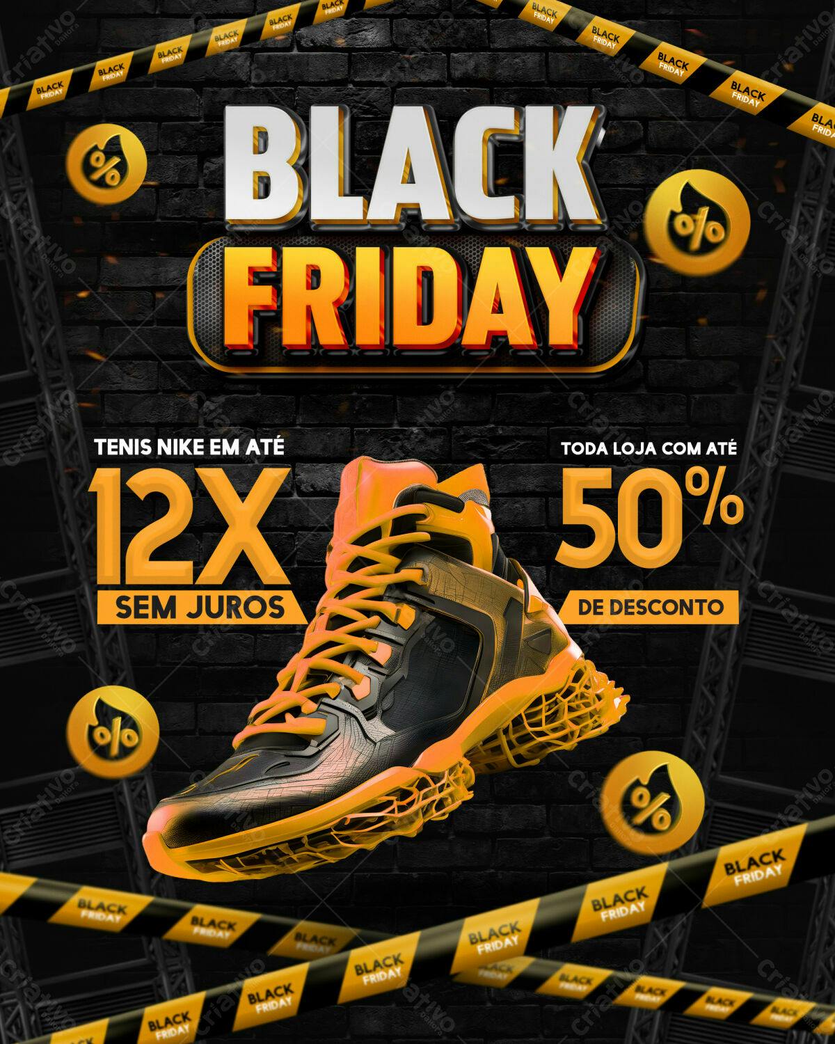Flyer Black Friday Tênis Nike PSD Editável