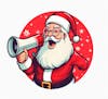 Cartoon do papai noel com um megafone 3d 6