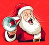 Cartoon do papai noel com um megafone 3d 13