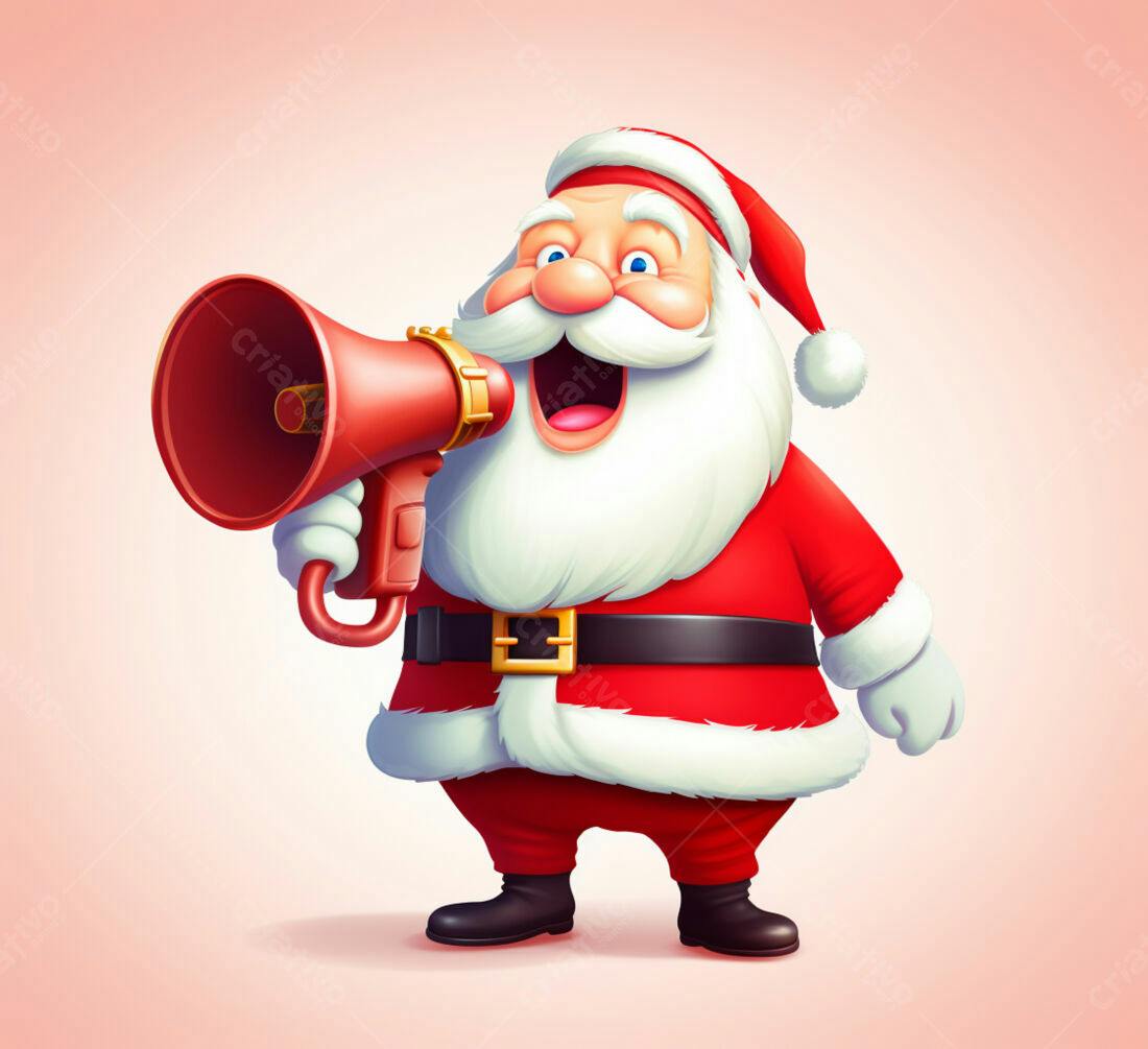 Papai Noel com megafone Natal