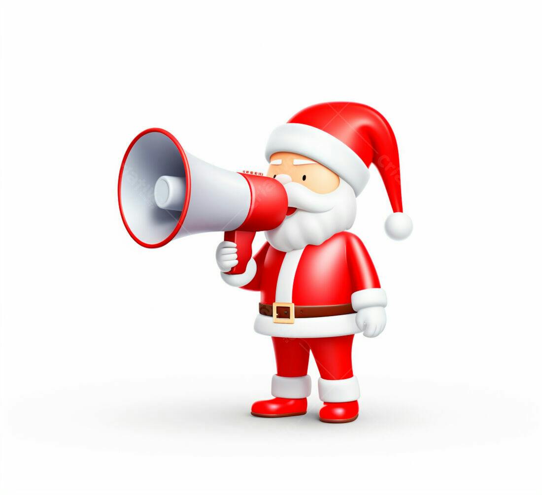 Papai Noel com megafone Natal