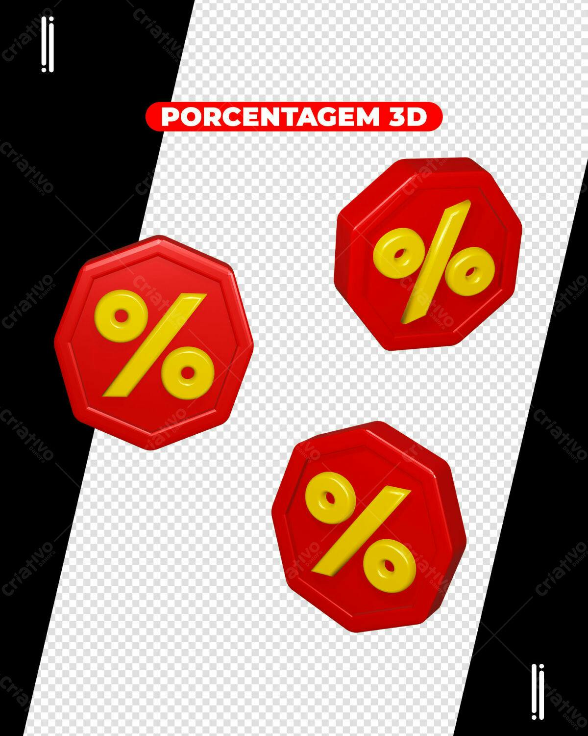 Elementos 3D para Promoções PSD Editável