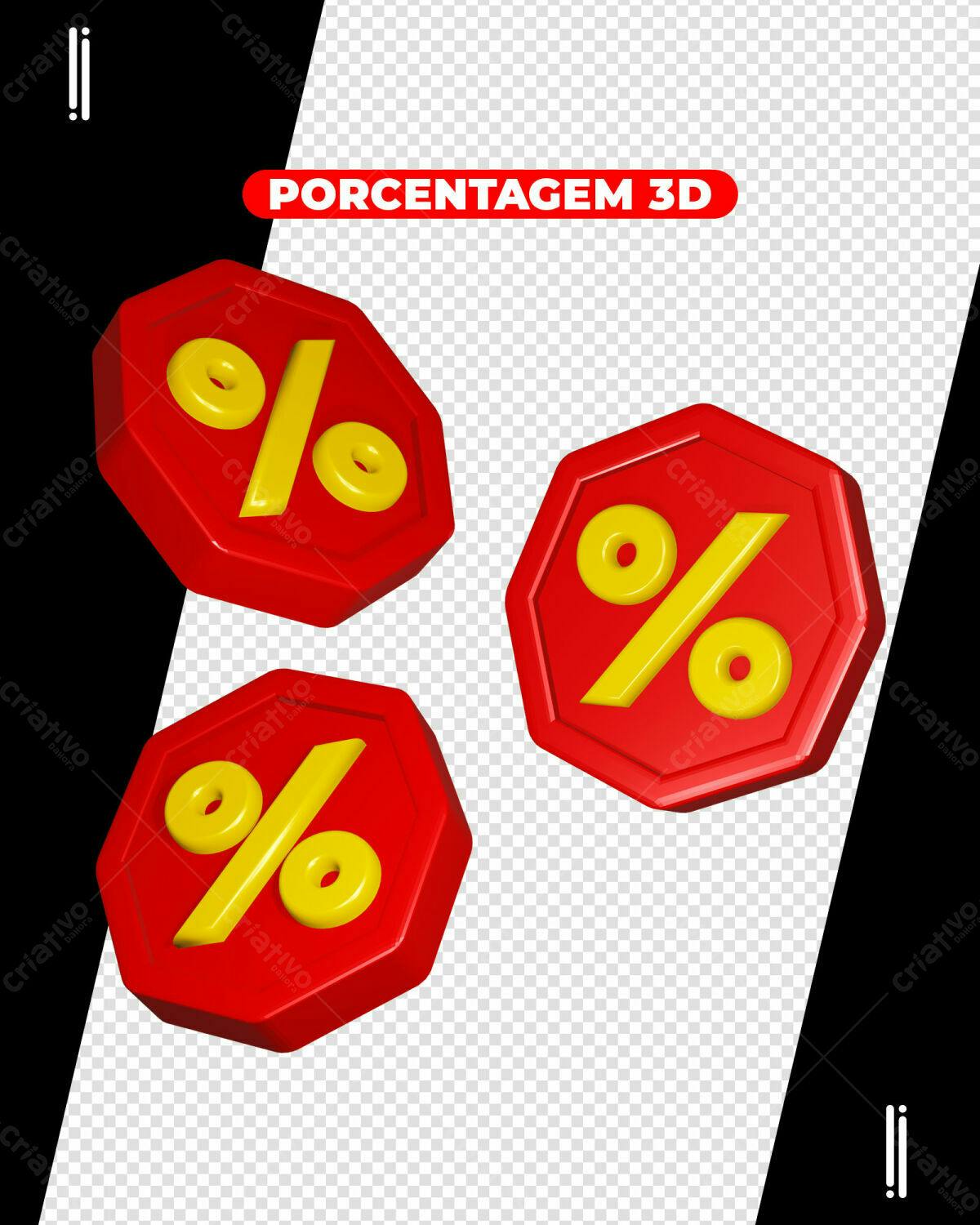 Elementos 3D para Promoções PSD Editável