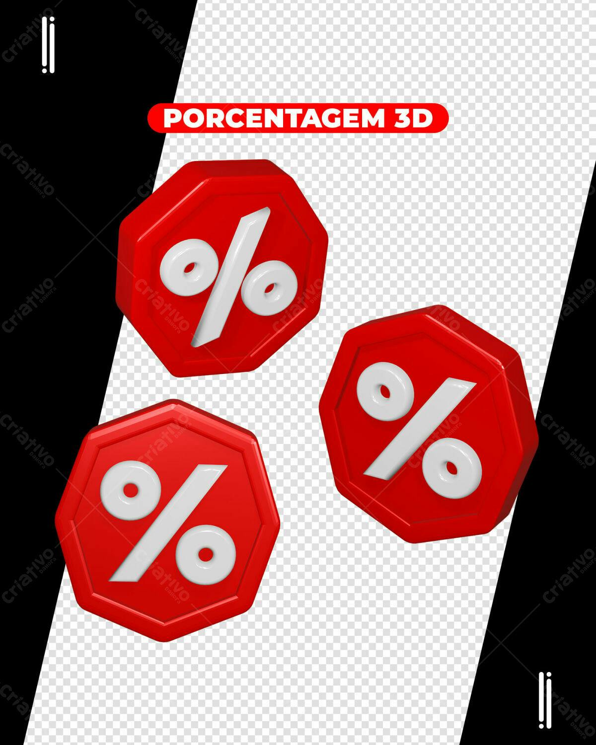 Elementos 3D para Promoções PSD Editável