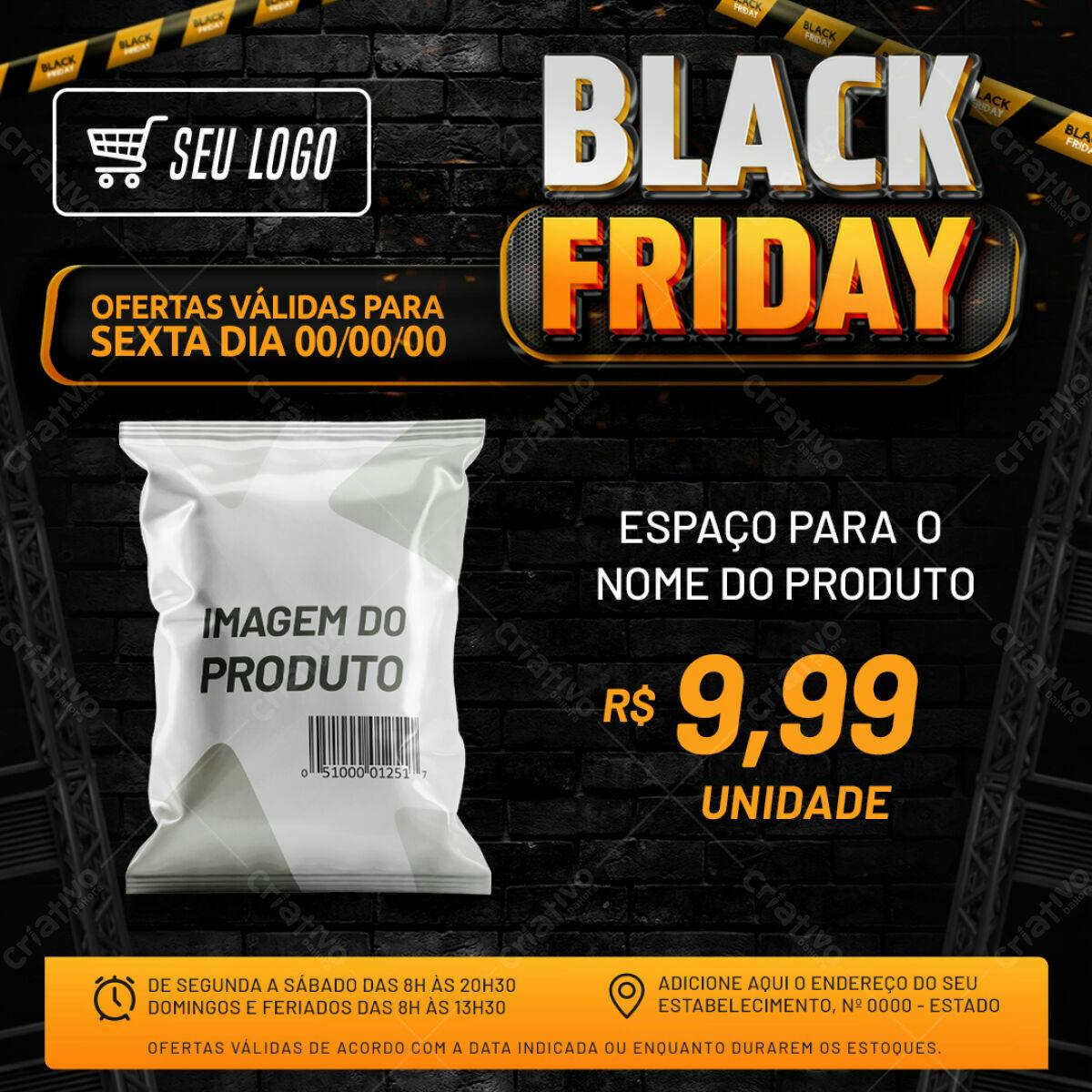 Flyer Black Friday para Vendas PSD Editável