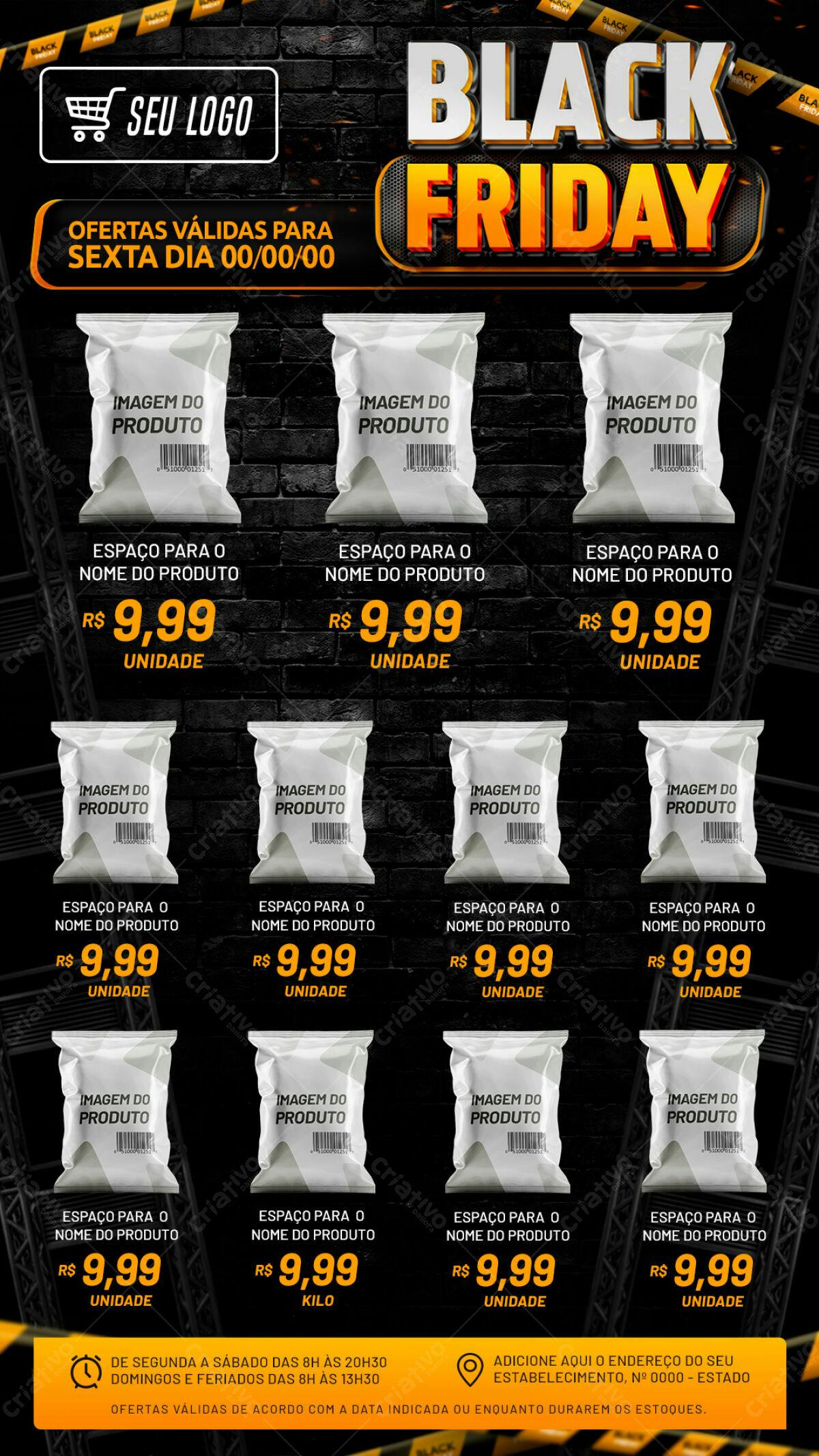 Flyer Black Friday Produtos PSD Editável