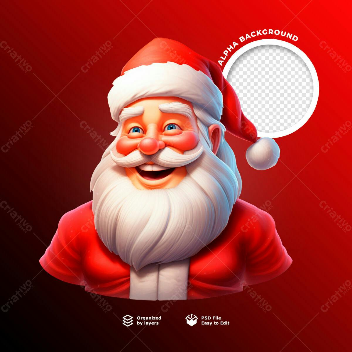 Postagem de Natal com Papai Noel PSD Editável