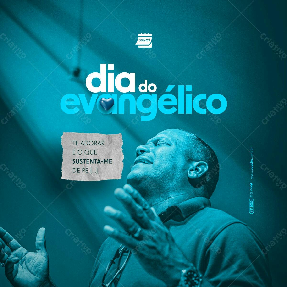 Flyer Dia do Evangélico PSD Editável