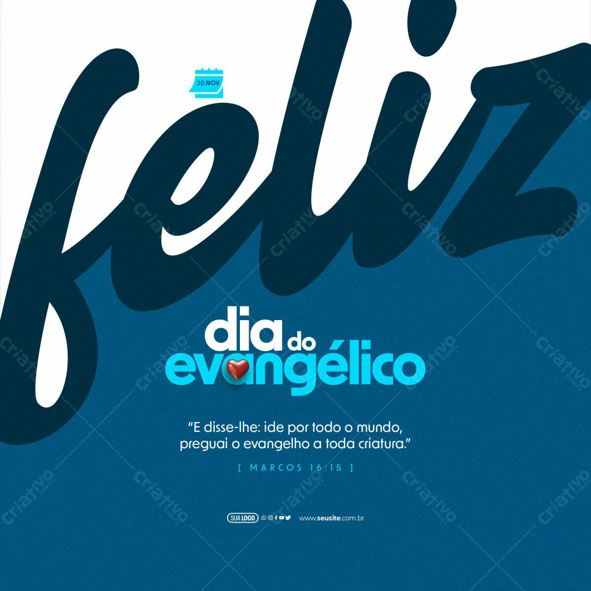 Post para Dia do Evangélico PSD Editável