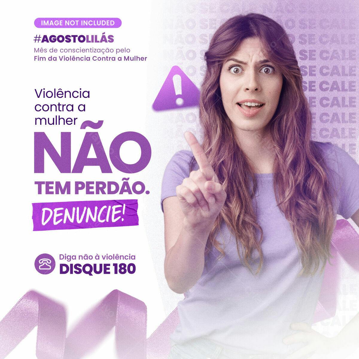 Flyer Agosto Lilás PSD Editável
