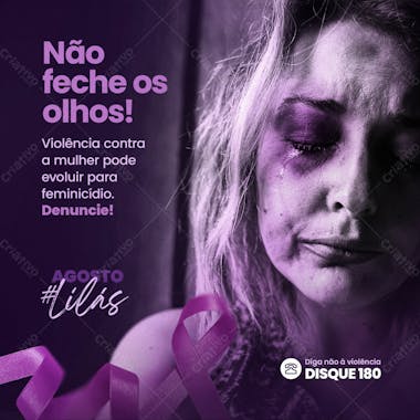 Violência contra a mulher pode evoluir para feminicídio #agostolilas