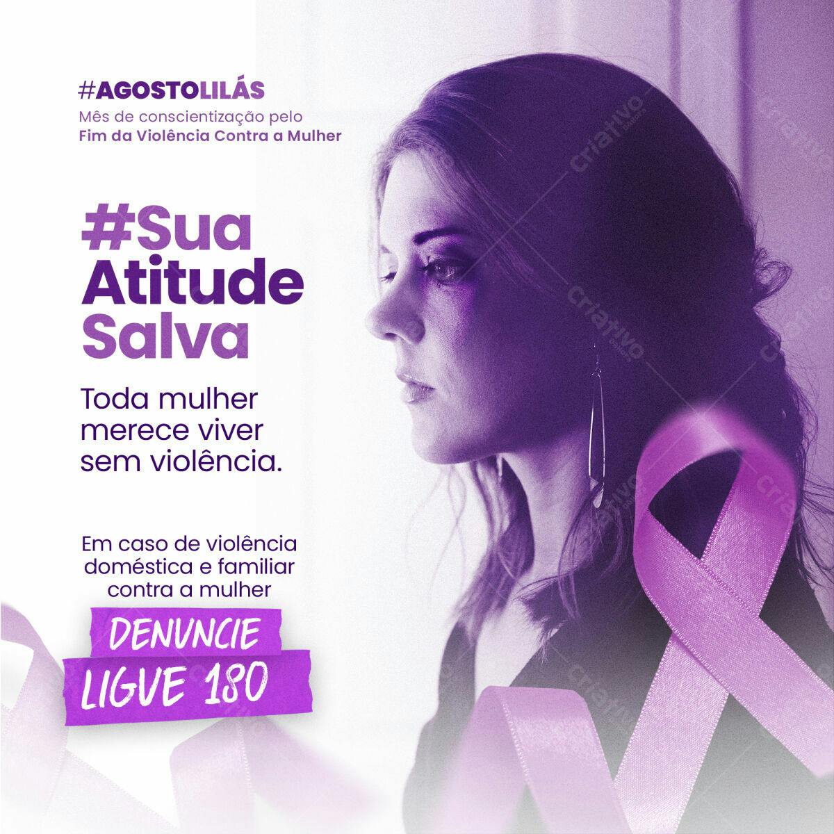 Post Agosto Lilás PSD Editável