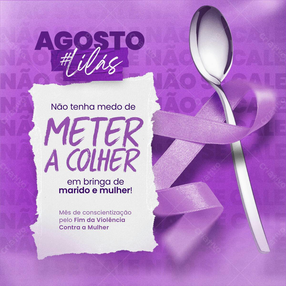 PSD para Campanha Agosto Lilás PSD Editável