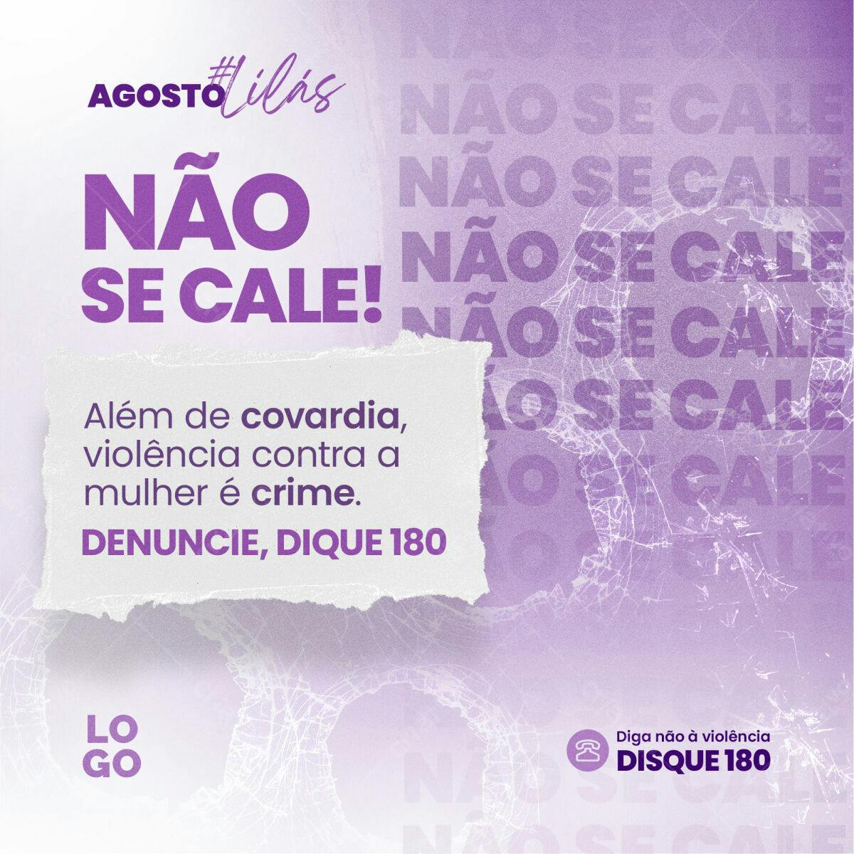 Post Agosto Lilás PSD Editável