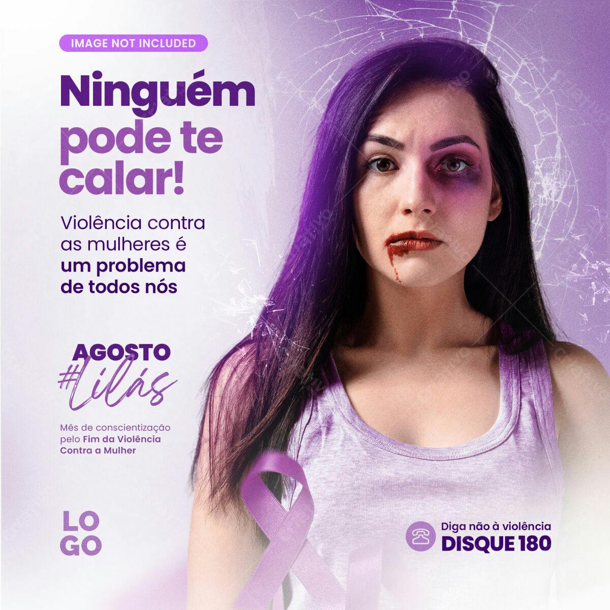 Post Agosto Lilás PSD Editável
