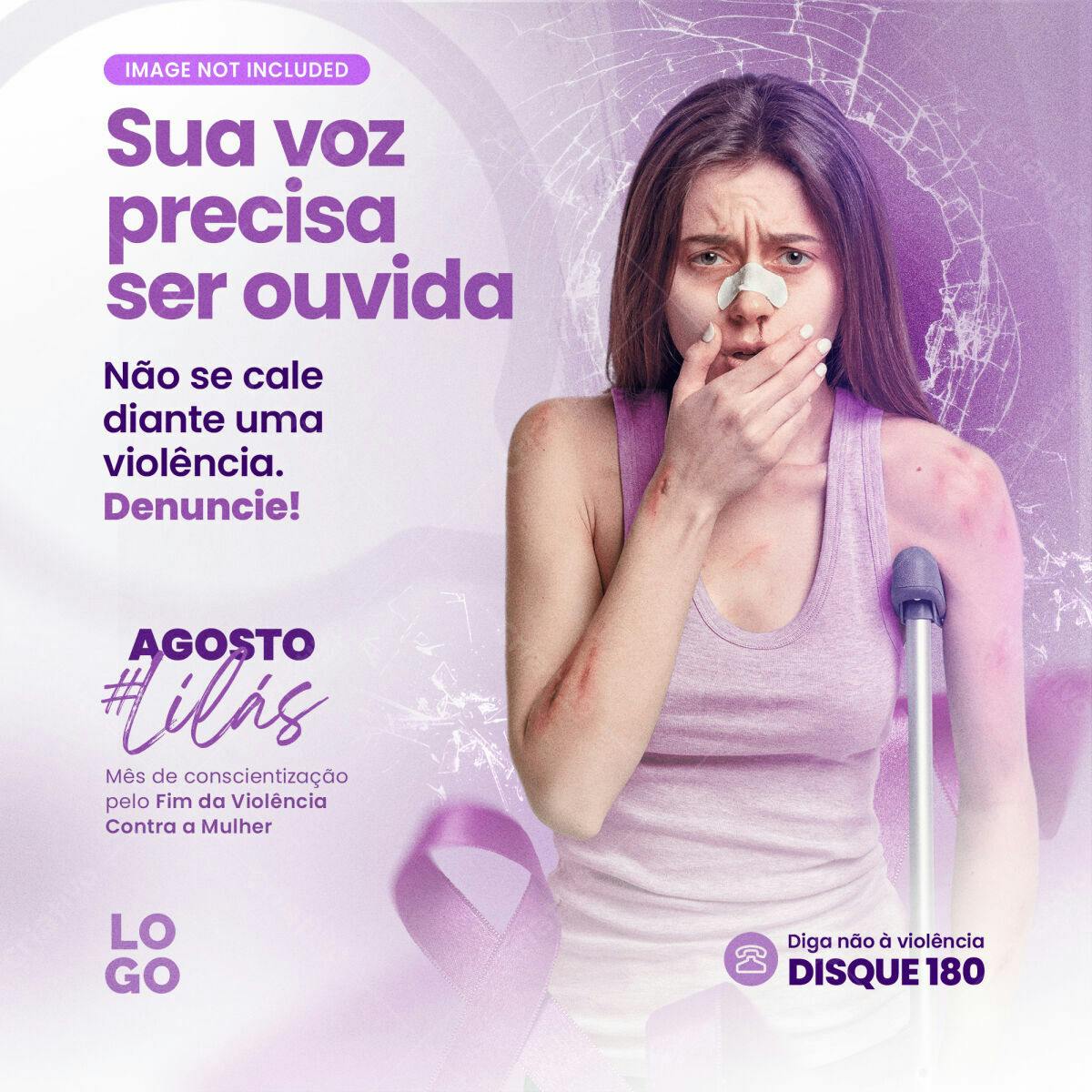 Post Agosto Lilás PSD Editável