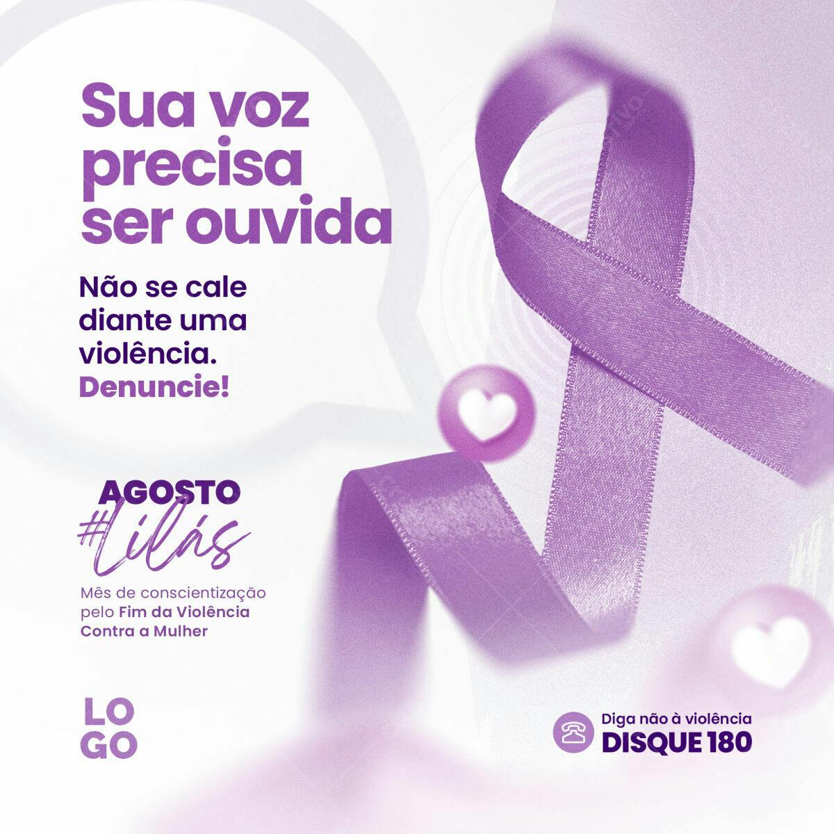 Post Agosto Lilás PSD Editável