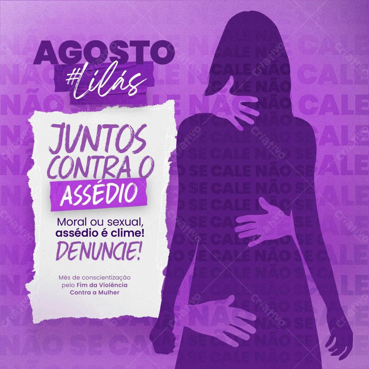 Post para Agosto Lilás PSD Editável