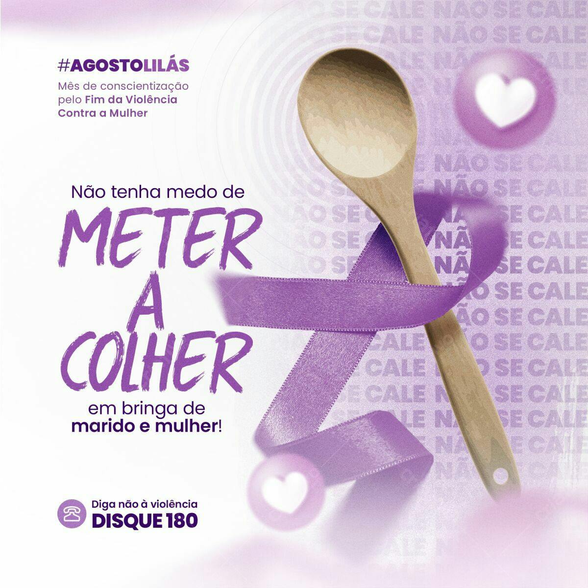 Flyer Agosto Lilás PSD Editável