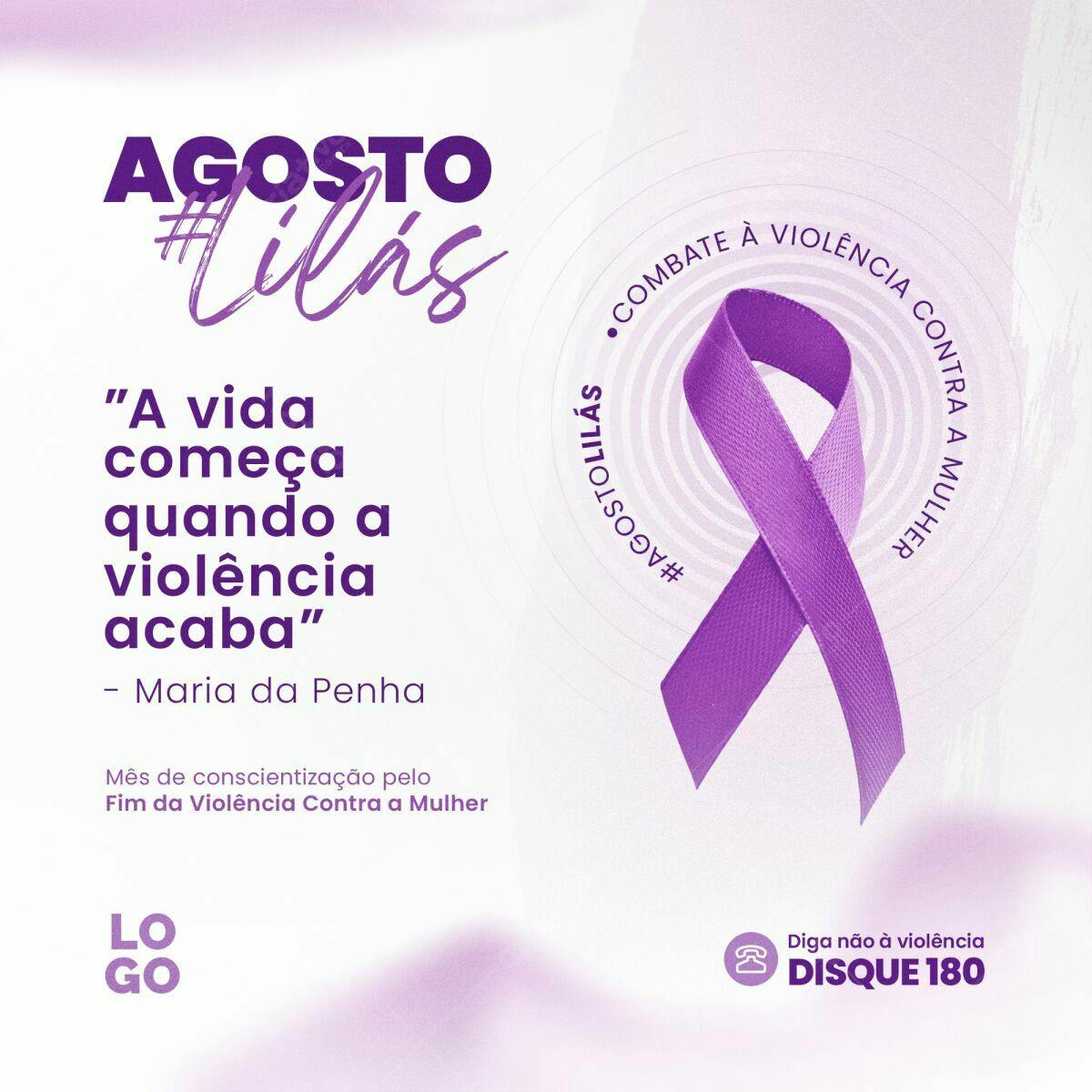Post Agosto Lilás PSD Editável