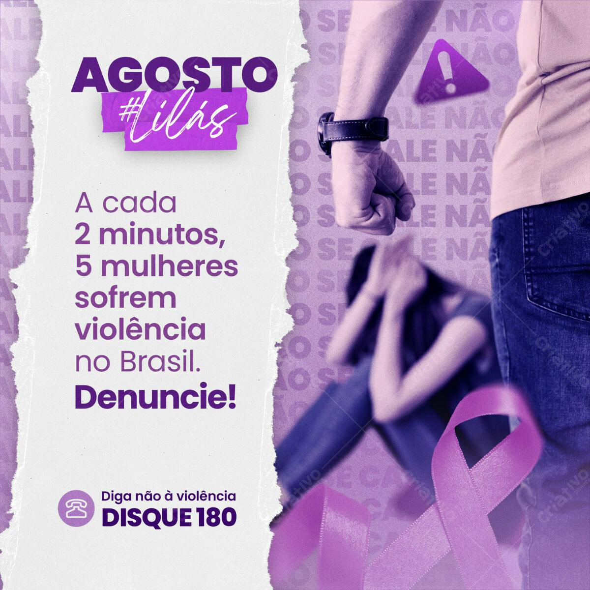 Post Agosto Lilás PSD Editável