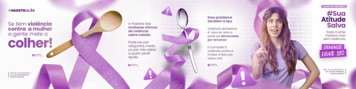 Banner Agosto Lilás PSD Editável