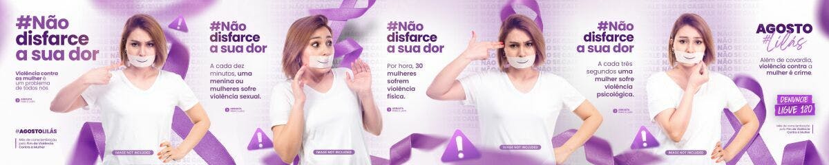 Kit de Posts para Agosto Lilás PSD Editável