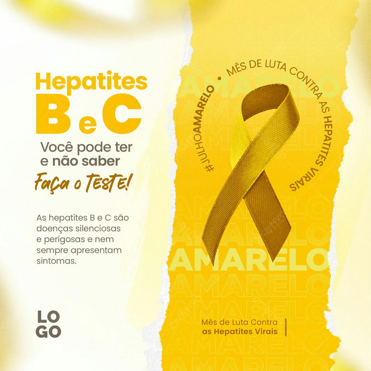 Flyer Julho Amarelo Hepatites B e C PSD Editável