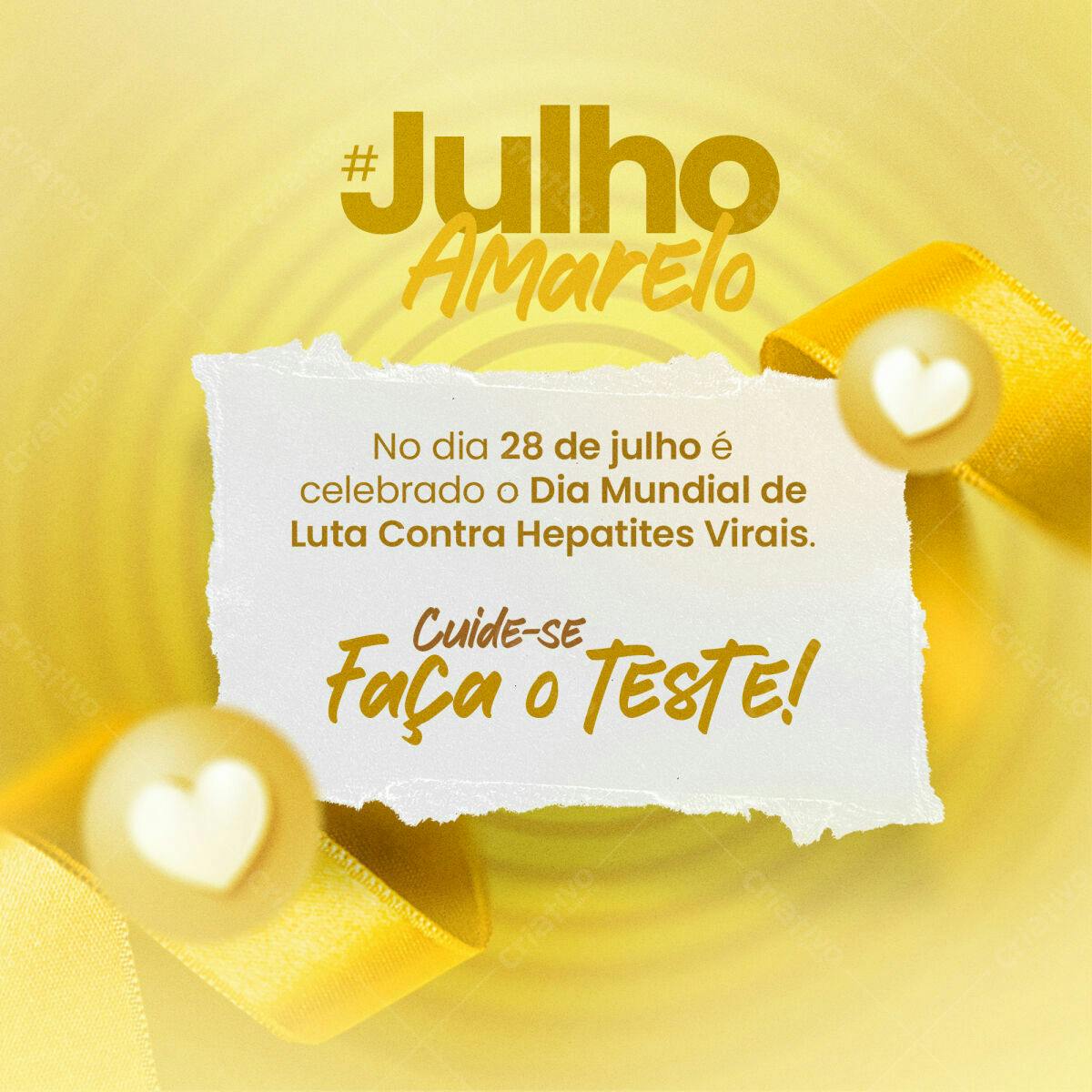 Post para Julho Amarelo PSD Editável