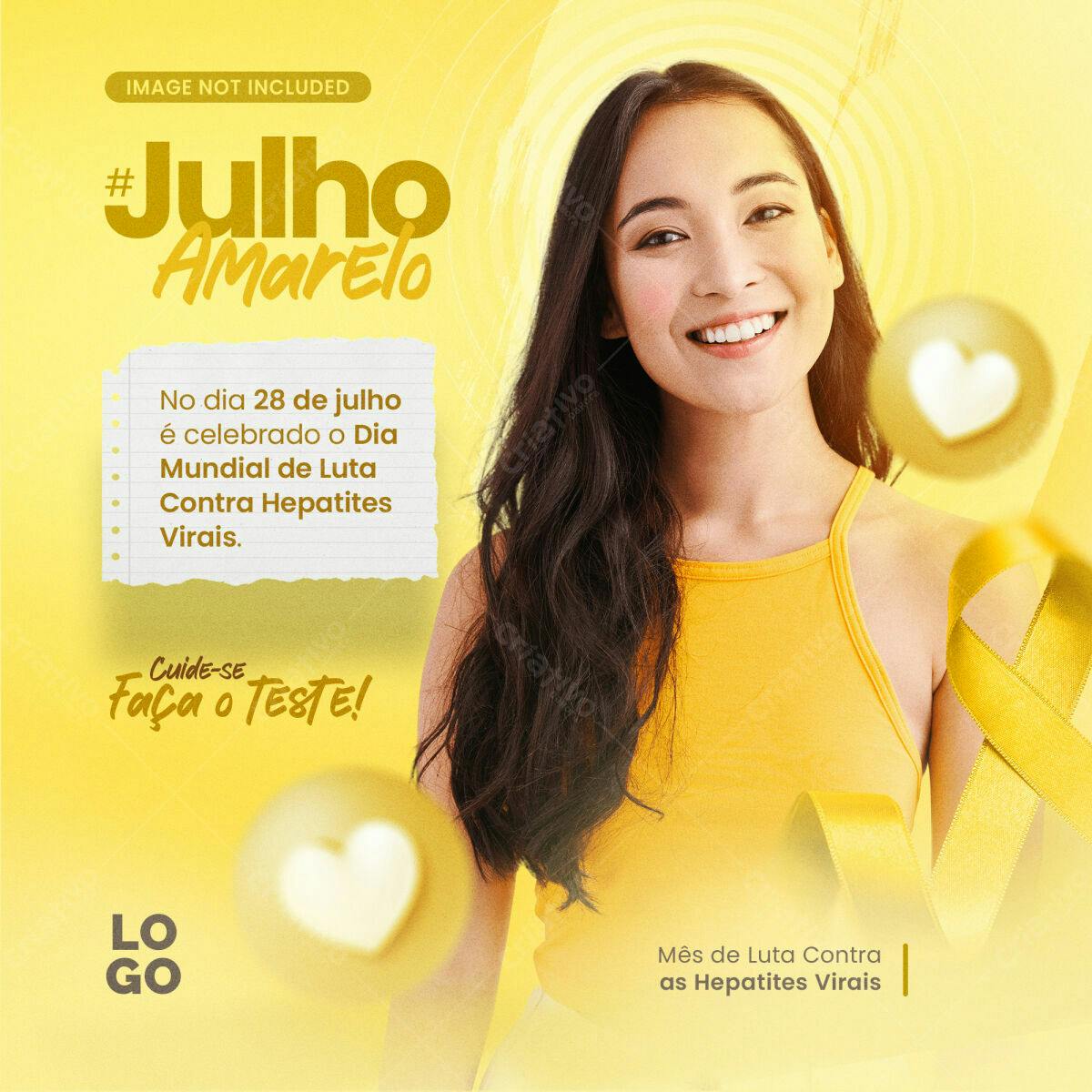 Post para Julho Amarelo PSD Editável