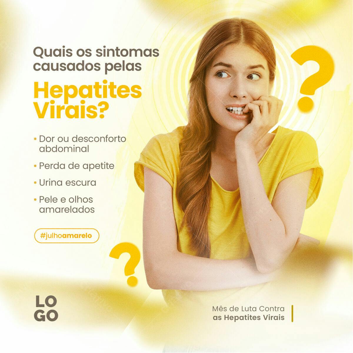 Post para o Julho Amarelo PSD Editável
