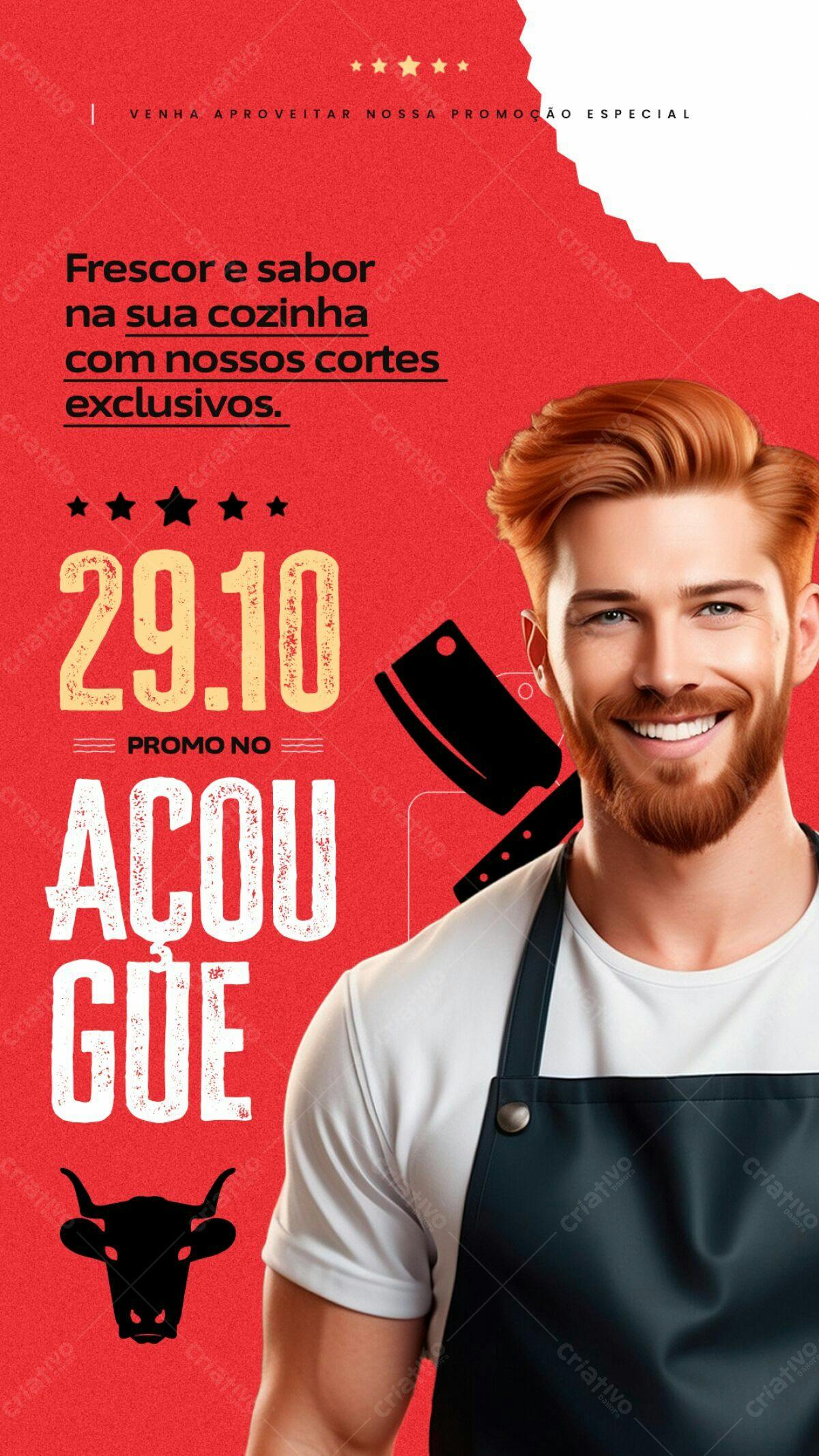 Flyer Promoção Churrasco 29,10 PSD Editável