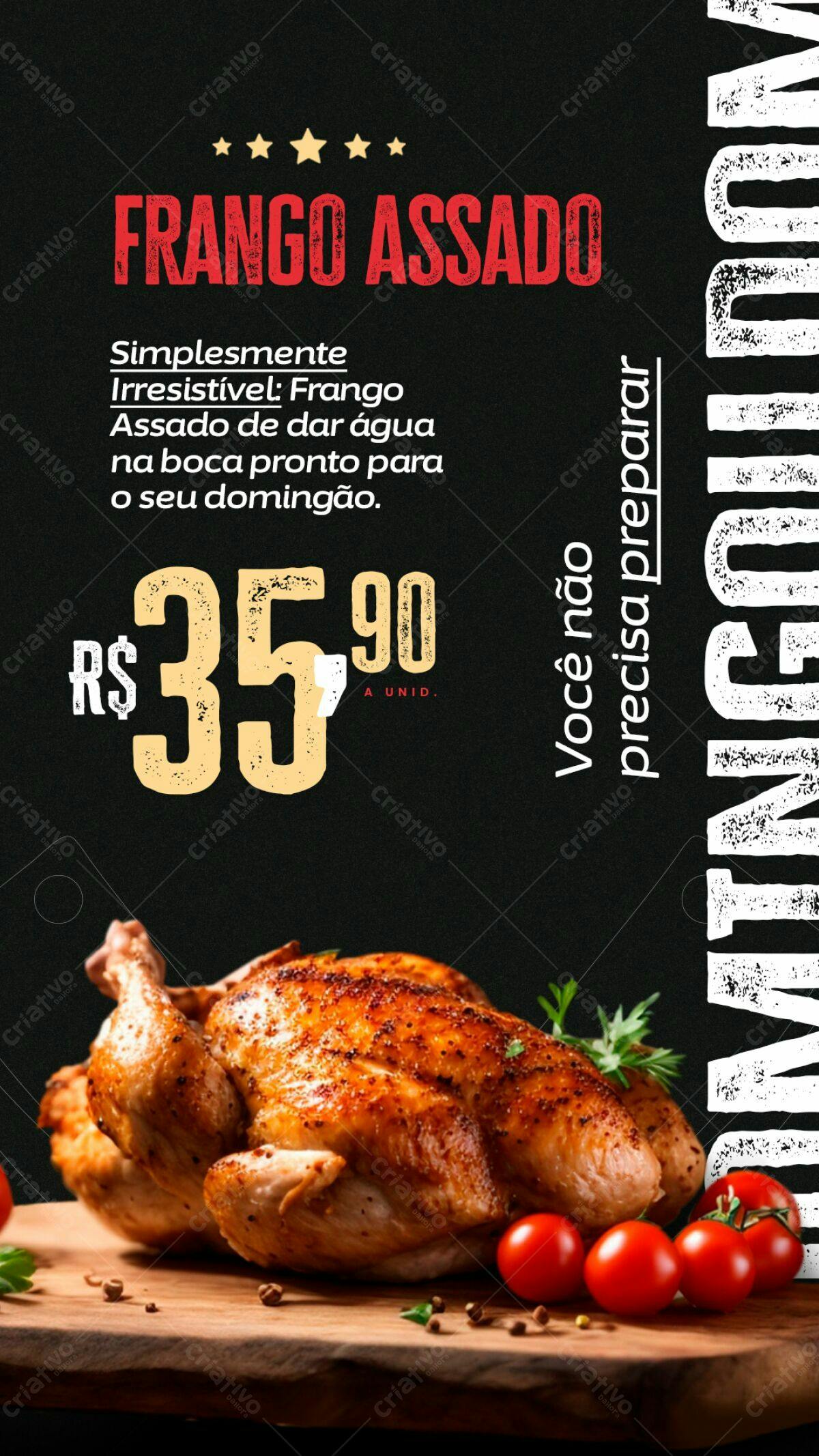 Flyer Frango Assado Domingo PSD Editável