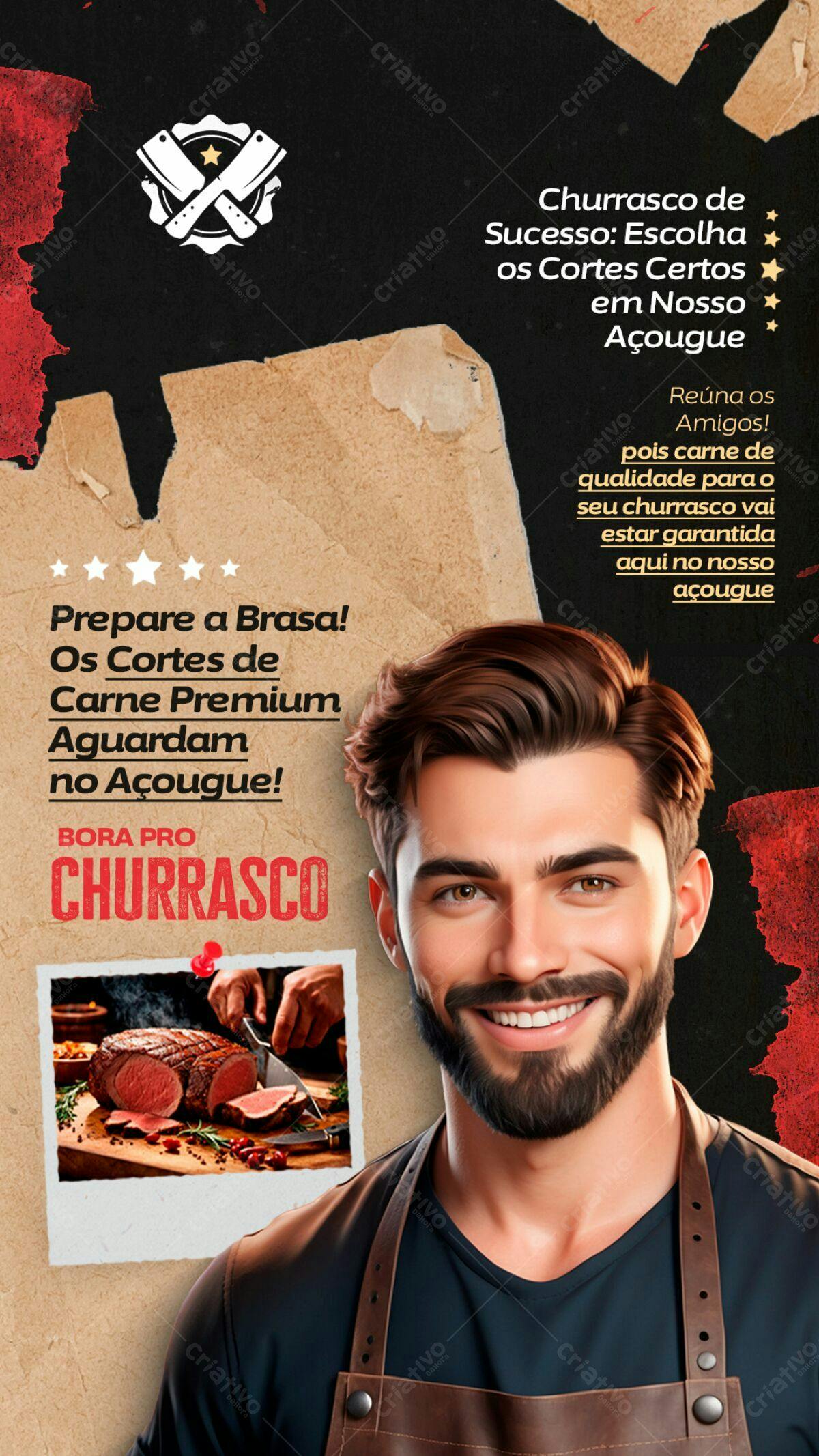 Flyer Churrasco Premium PSD Editável