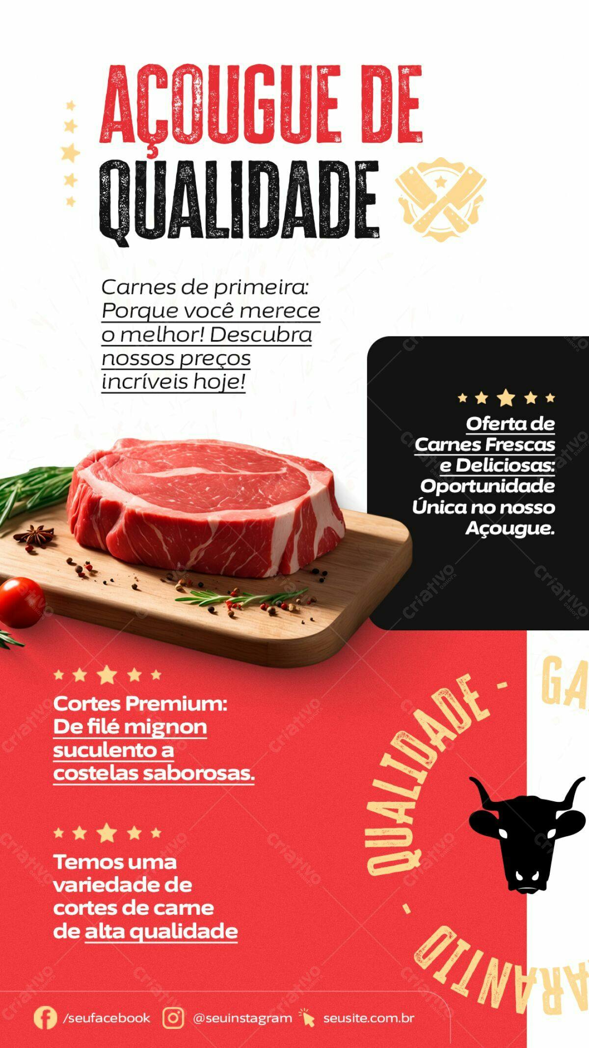 Flyer Açougue Qualidade PSD Editável