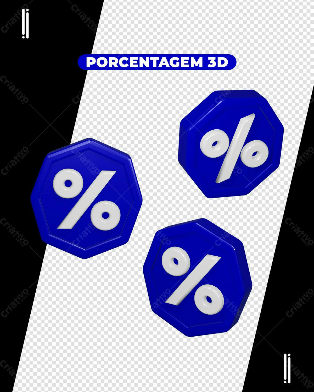 Ícones 3D de Porcentagem PSD Editável
