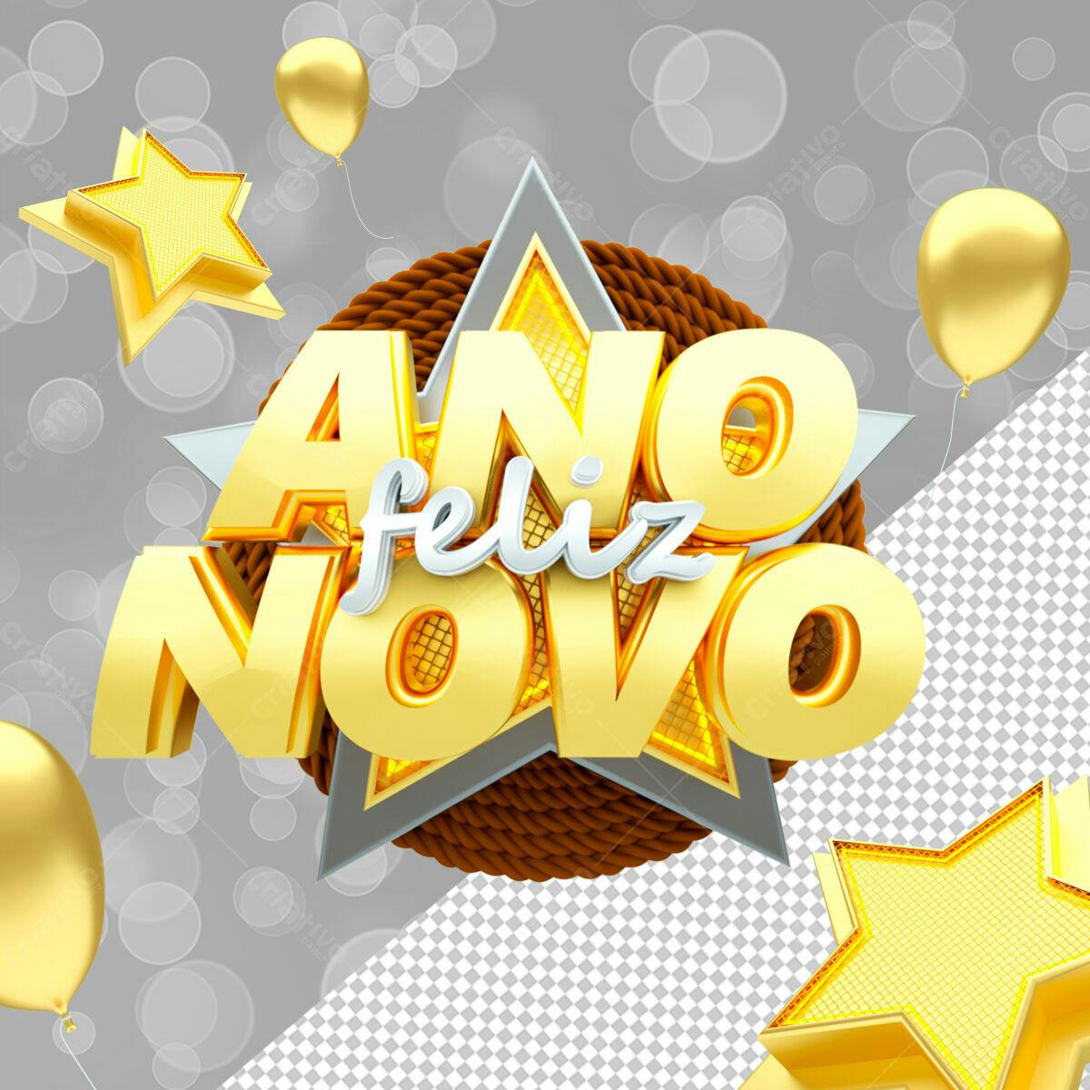 Flyer Ano Novo Feliz PSD Editável