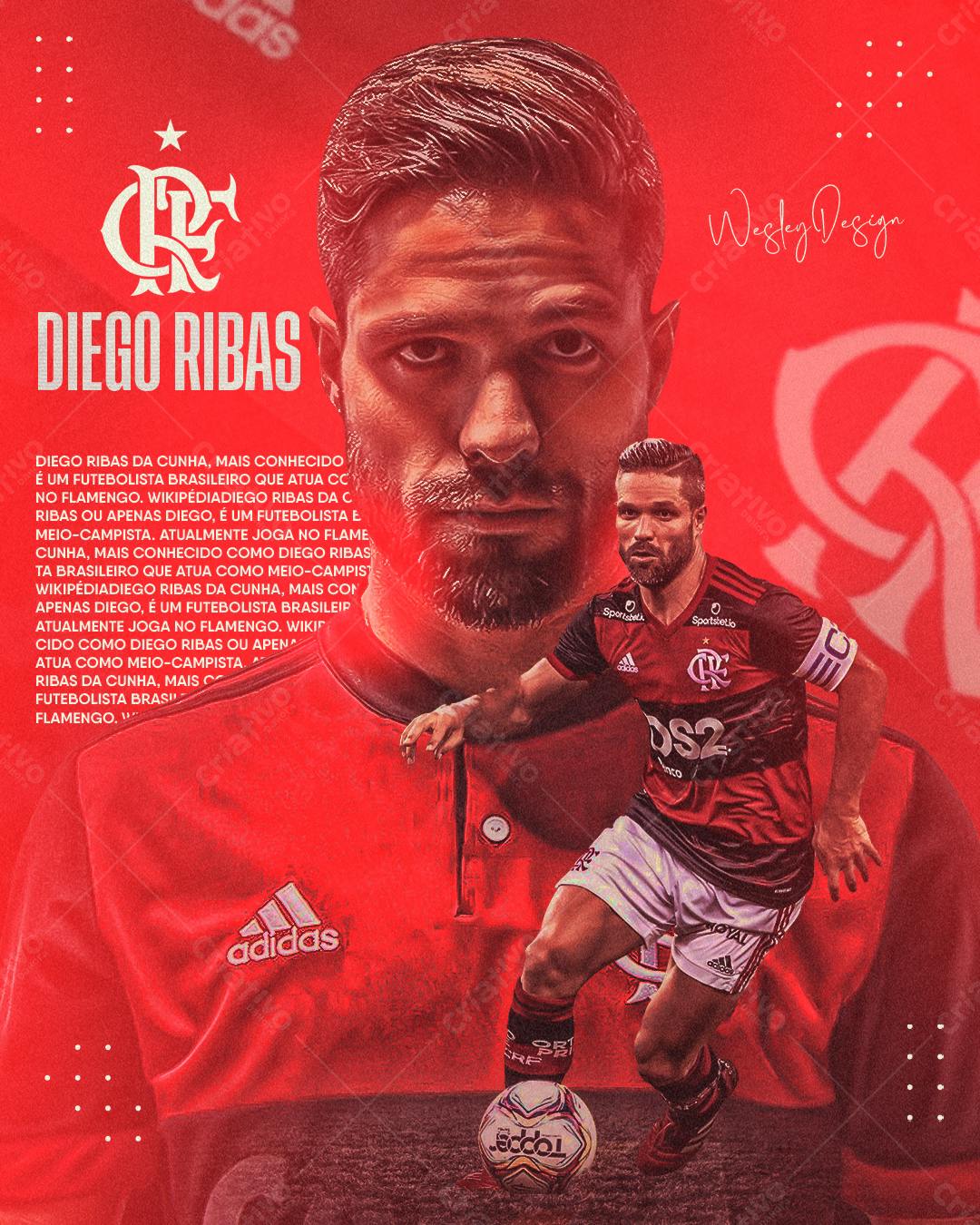 Poster Diego Ribas Flamengo PSD Editável
