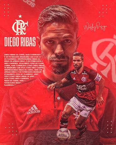 Psd Flamengo Diego Ribas Psd Editável