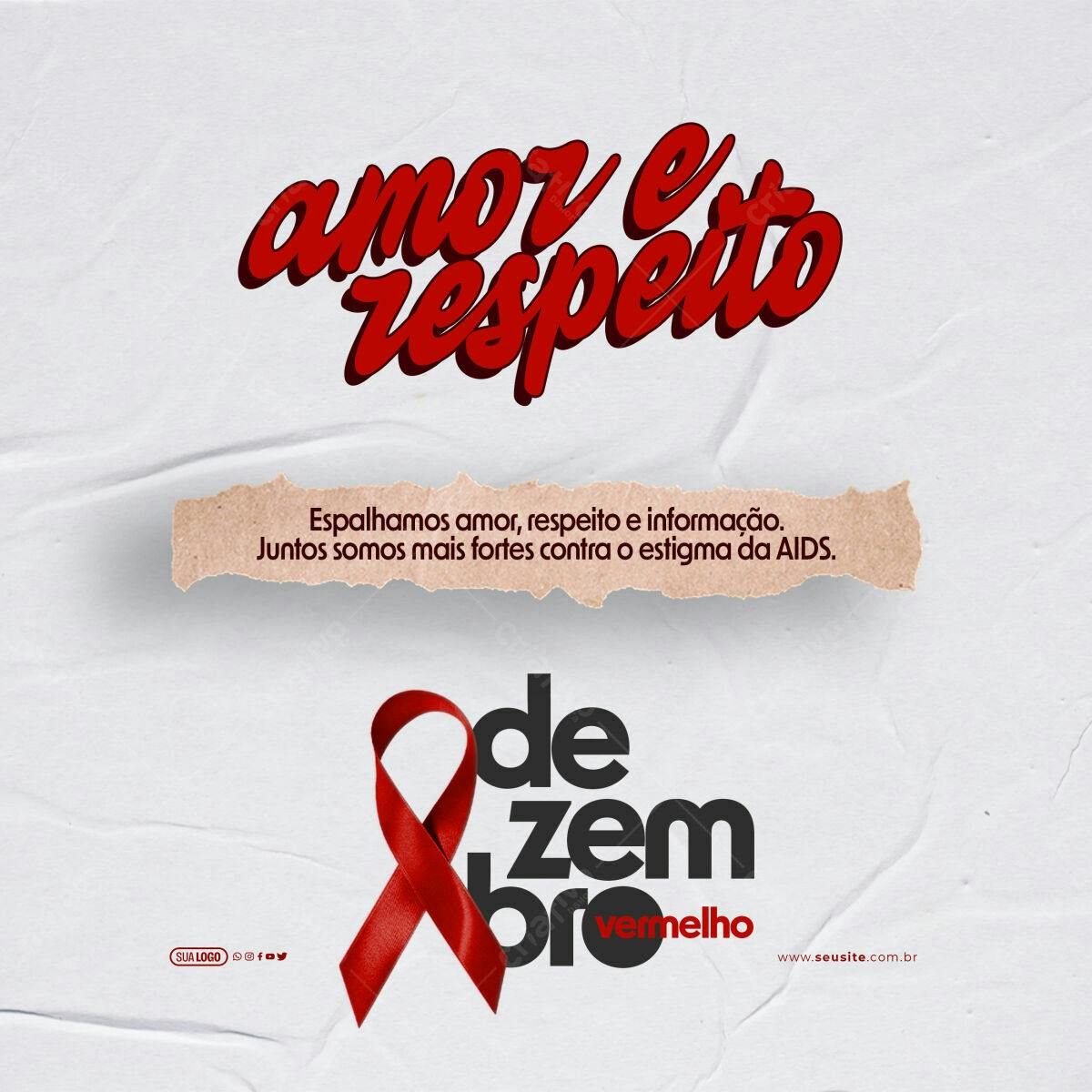Post para Dia Mundial de Combate à AIDS PSD Editável