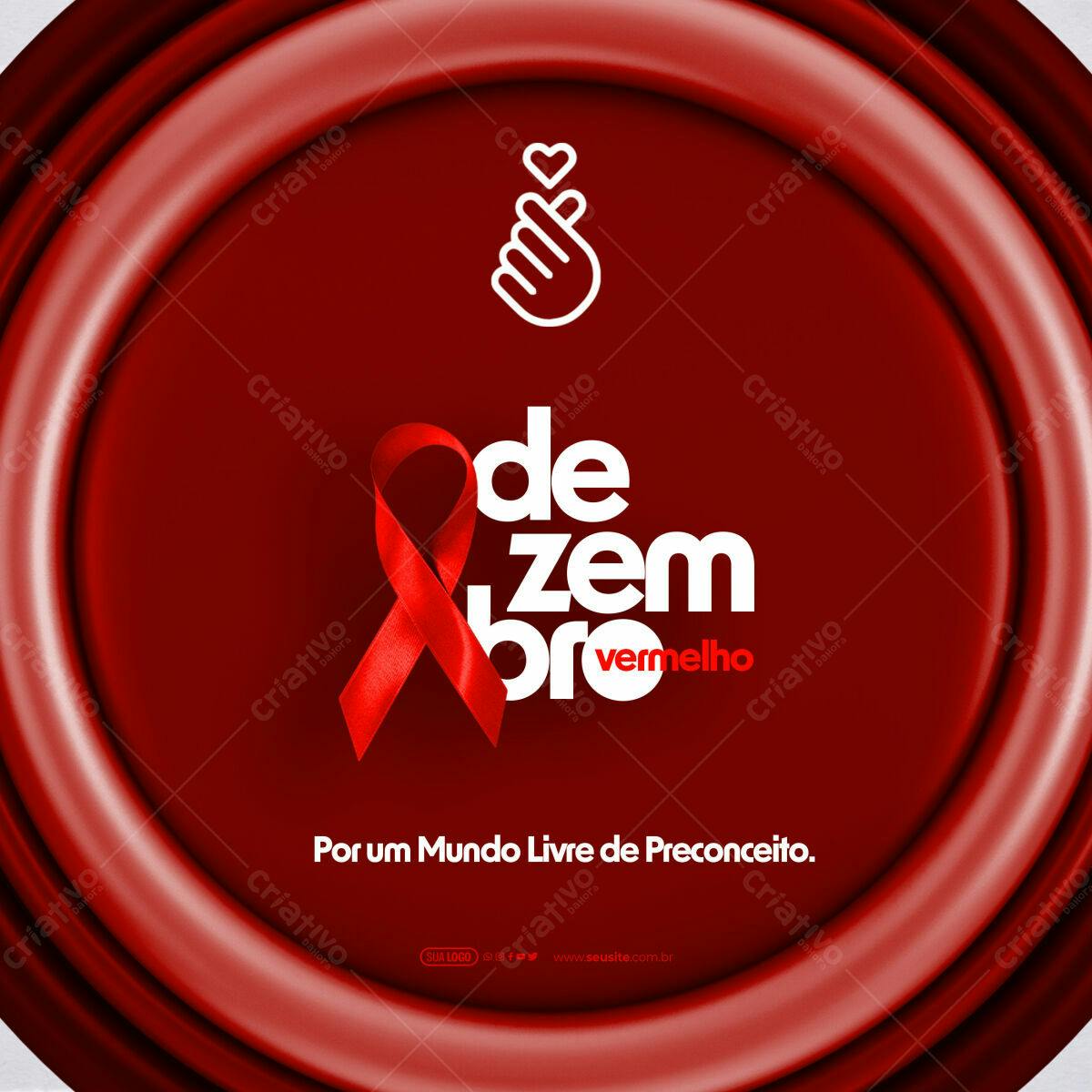 Post de Dezembro Vermelho PSD Editável