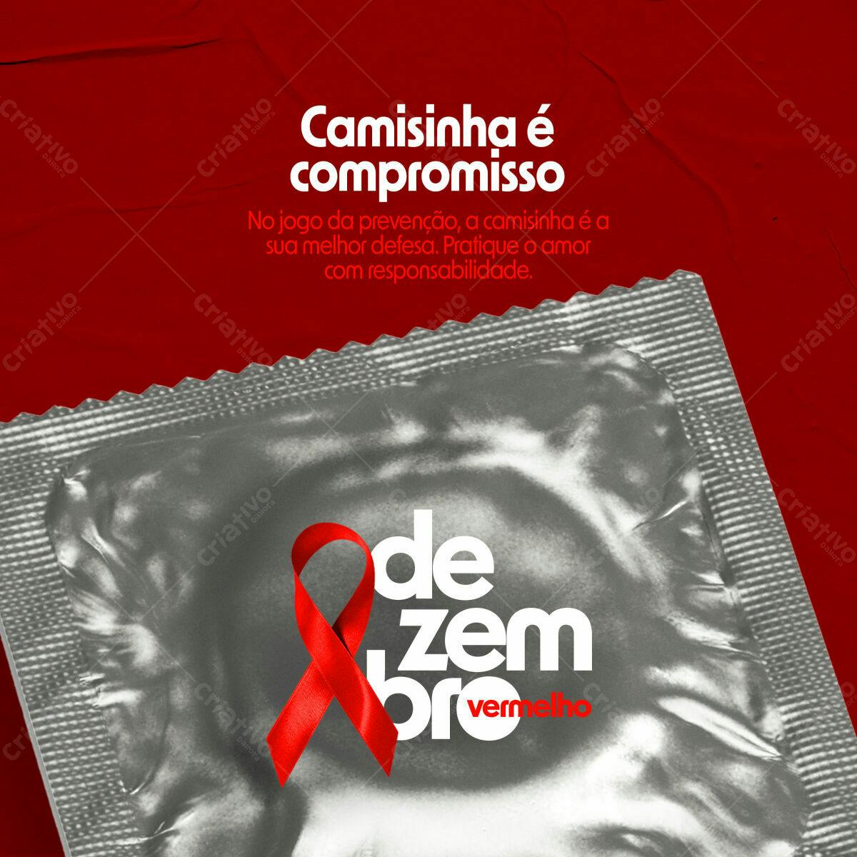 Post para Dezembro Vermelho PSD Editável